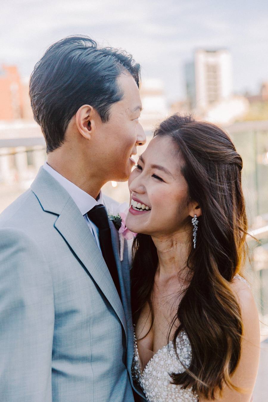 Smiling couple on the waterfront