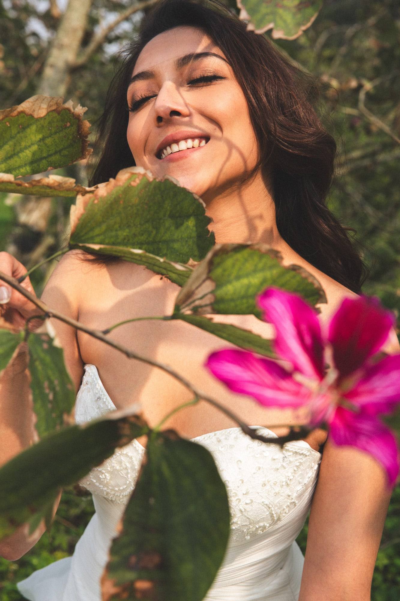 Bride with blossoms