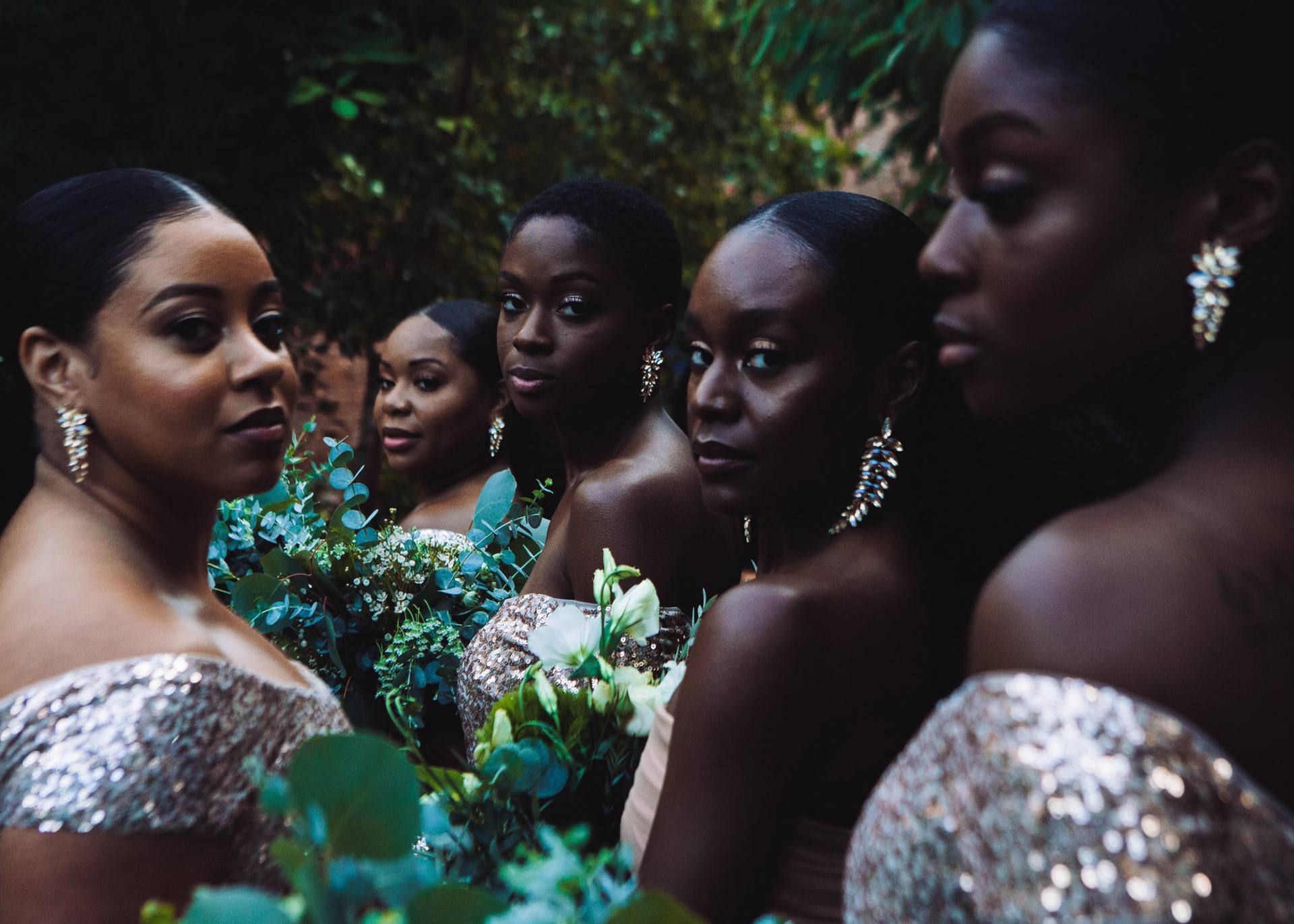 Bridesmaids in sequins