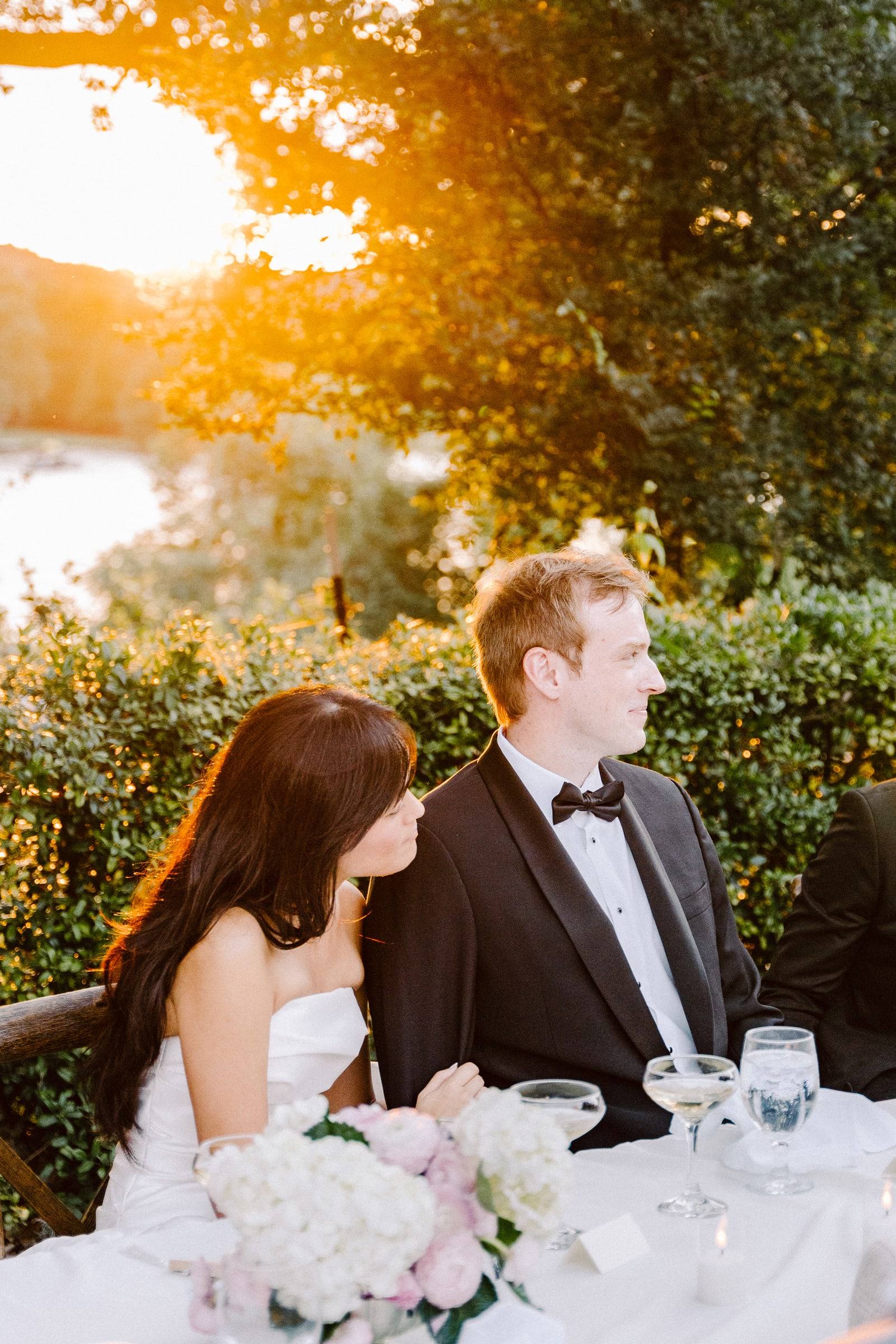 Sun flare over the sweetheart table