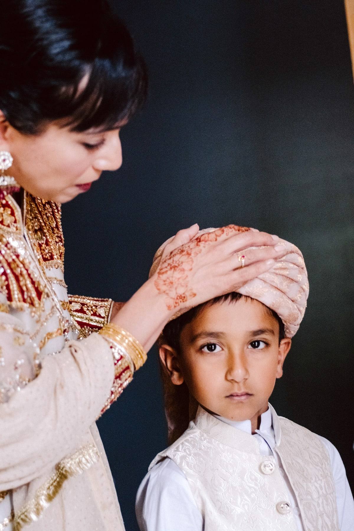 A turban fitted before the ceremony